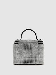 Reiss Silver Nova Mini Crystal Vanity Crossbody Bag - Image 5 of 7