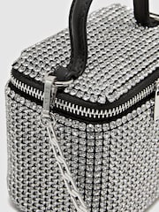 Reiss Silver Nova Mini Crystal Vanity Crossbody Bag - Image 7 of 7