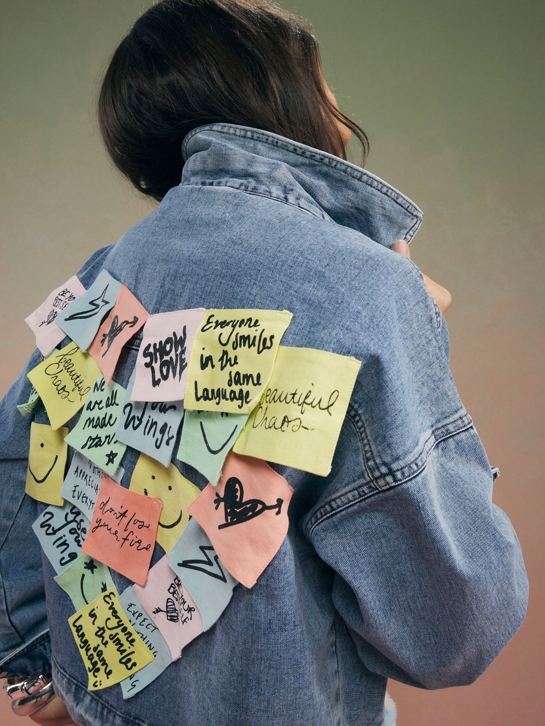 number nine tracker jacket denim y2k 平成 Number Nine White Denim Patch Trucker Jacket Size M International