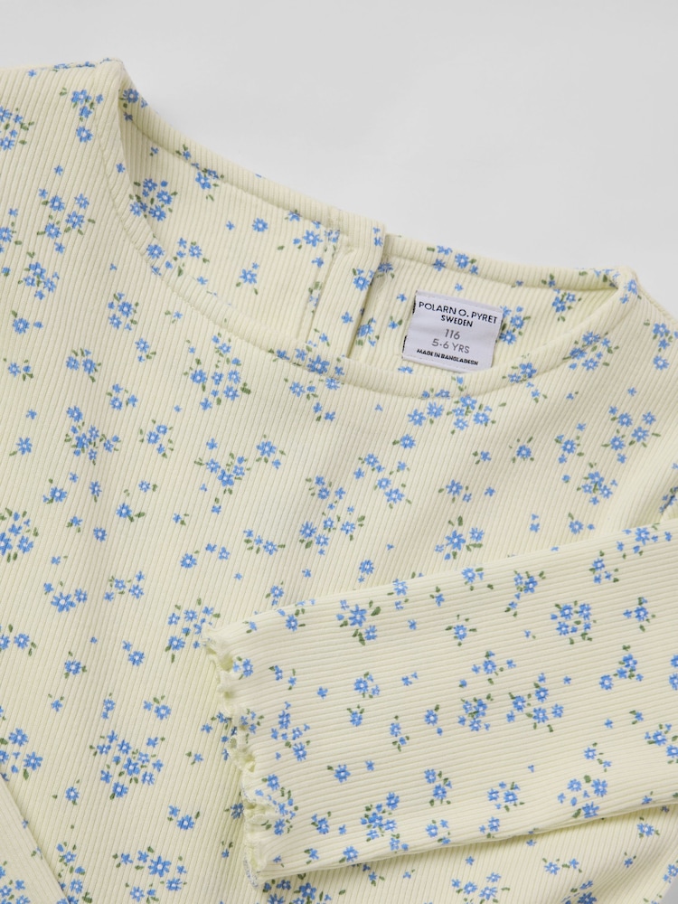 Polarn O. Pyret Ribbed Floral Dress - 画像 2 / 3