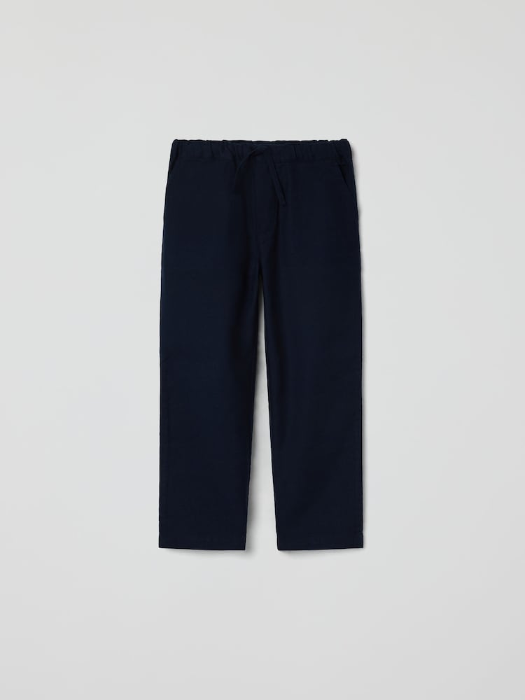 Polarn O. Pyret Blue Smart Drawstring Trousers - Image 1 of 3
