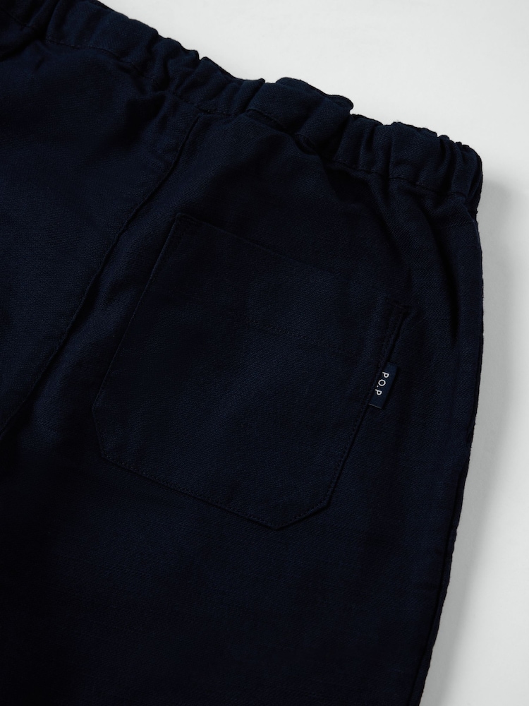 Polarn O. Pyret Blue Smart Drawstring Trousers - Image 2 of 3