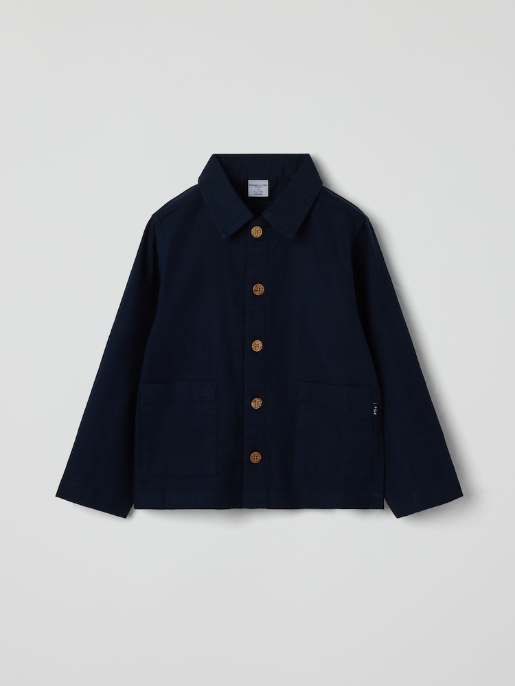 Polarn O. Pyret Blue Organic Cotton Shacket - Image 1 of 4