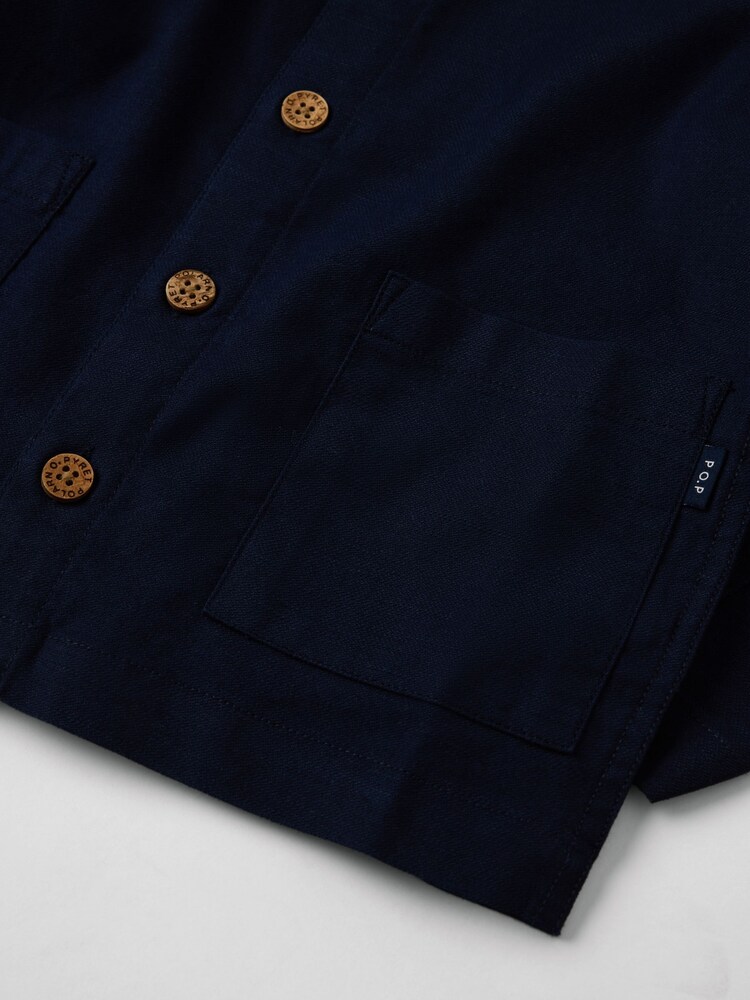 Polarn O. Pyret Blue Organic Cotton Shacket - Image 4 of 4