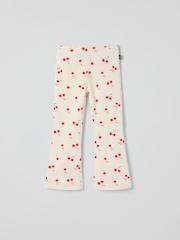 Polarn O. Pyret Cream Cherry Print Flares Trousers - Image 1 of 2