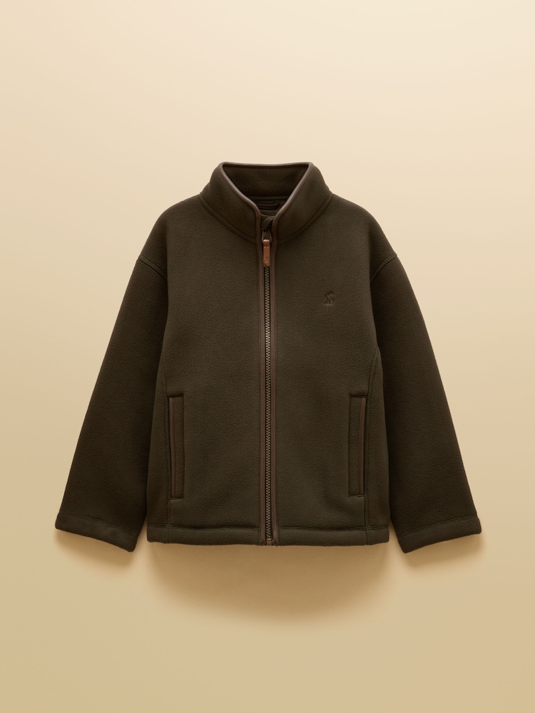 Joules Kids' Heritage Green Zip Through Fleece - Image 1 of 4 Joules Kids' Heritage Green Zip Through Fleece - Image 1 of 4