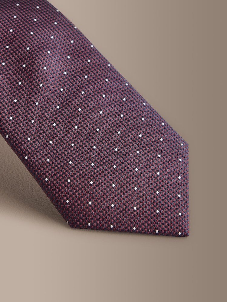 Burgundy Red Signature Silk Design Tie - Image 2 of 3 Burgundy Red Signature Silk Design Tie - Image 2 of 3