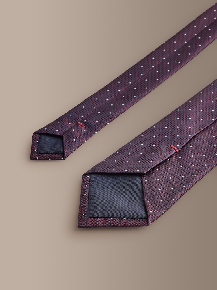 Burgundy Red Signature Silk Design Tie - Image 3 of 3 Burgundy Red Signature Silk Design Tie - Image 3 of 3