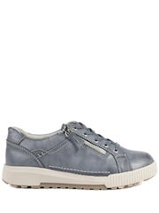 Pavers Denim Wide Fit Dual Fasten Trainers - Image 1 of 5