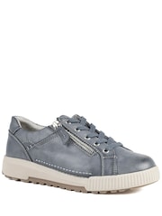 Pavers Denim Wide Fit Dual Fasten Trainers - Image 2 of 5