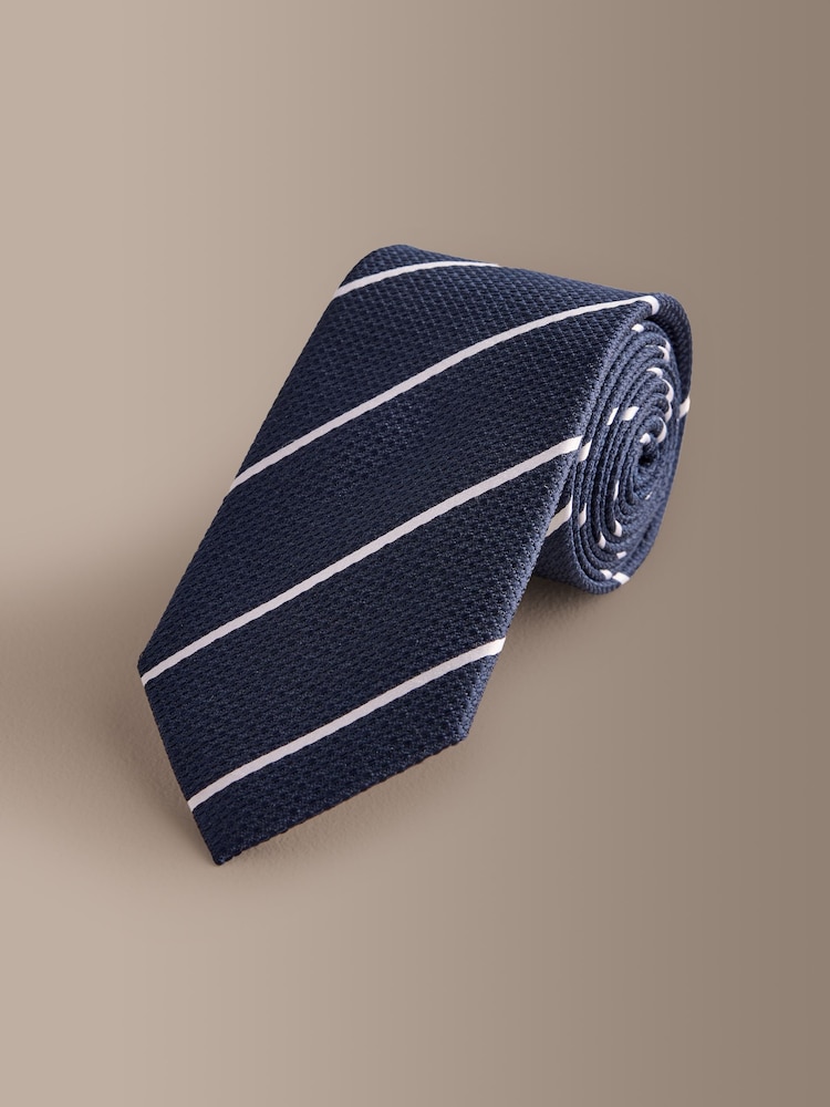 Navy Signature Stripe Tie - Image 1 of 3