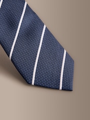 Navy Signature Stripe Tie - Image 2 of 3