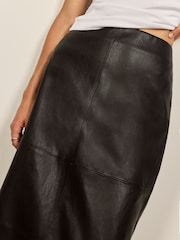 BHOEM Black Faux Leather Midi Skirt - Image 2 of 6