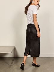 BHOEM Black Faux Leather Midi Skirt - Image 4 of 6