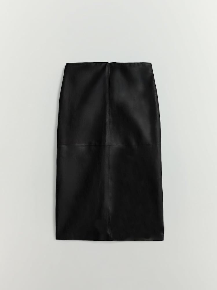 BHOEM Black Faux Leather Midi Skirt - Image 6 of 6