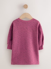Pink Animal Print Long Sleeve Sweat Dress (3mths-7yrs) - Image 2 of 4