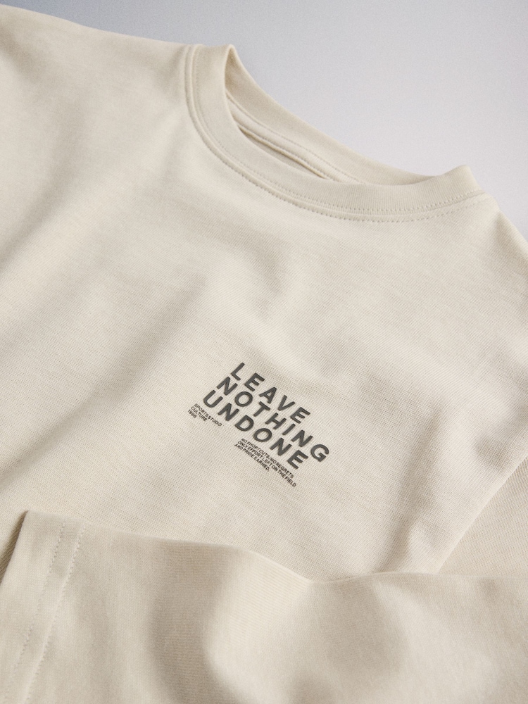 The Set 3 Pack Oversized Long Sleeve Graphic T-Shirts Blue/Grey - Image 6 of 6