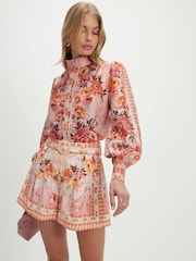 River Island Long Sleeve High Neck Floral Print Blouse - Imaginea 1 din 4