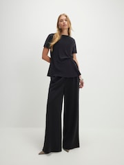 River Island Black High Waisted Straight Leg Trousers - Image 1 of 4