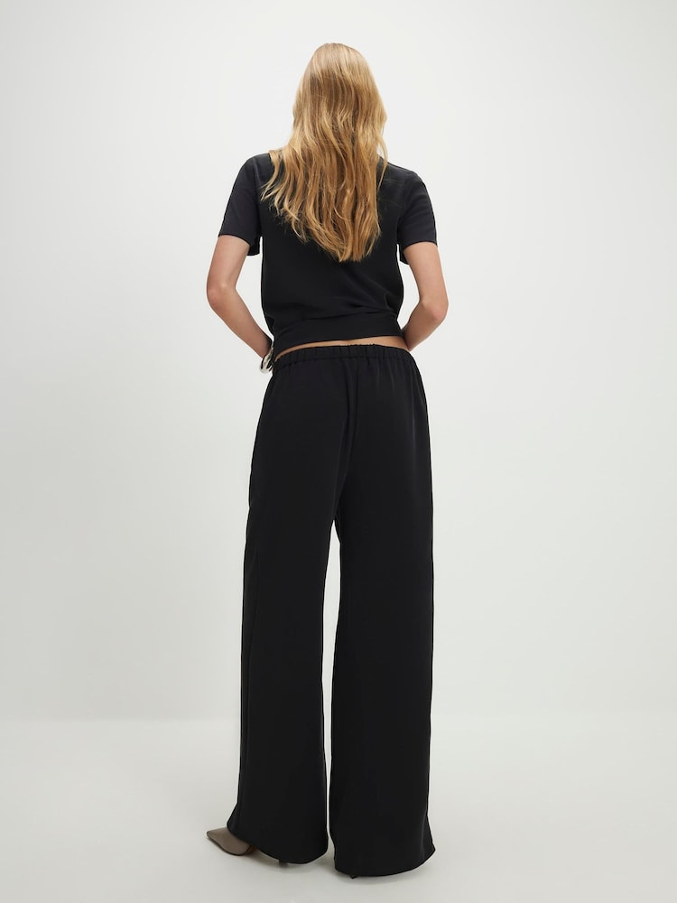 River Island Black High Waisted Straight Leg Trousers - Image 2 of 4