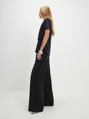 River Island Black High Waisted Straight Leg Trousers - Image 3 of 4