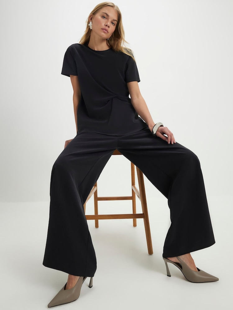 River Island Black High Waisted Straight Leg Trousers - Image 4 of 4