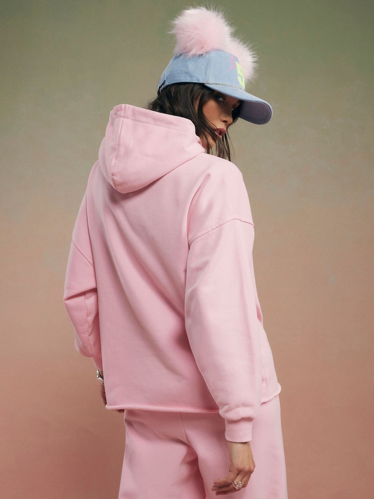River Island Pink Year Zero Embellished Hoodie - Image 2 of 4