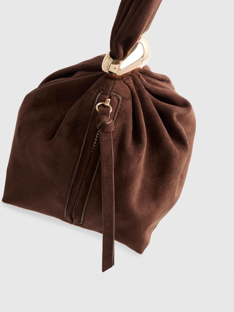 River Island Brown Suedette Grab Bag - Image 6 of 6