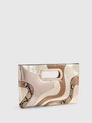 River Island Gold Terry De Havilland Swirl Clutch Bag - Image 1 of 6
