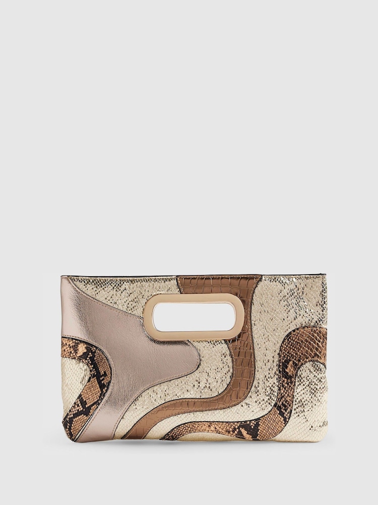 River Island Gold Terry De Havilland Swirl Clutch Bag - Image 2 of 6