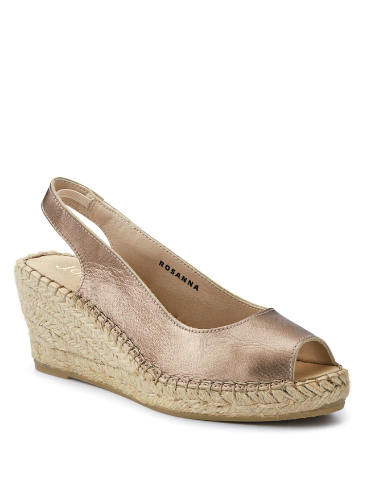 Måkeskinn - Jones Bootmaker Natural Rosanna Slingback Wedge-sko - Bilde 2 av 5