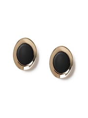 Aela Matte Stud Black Earrings - Image 1 of 2