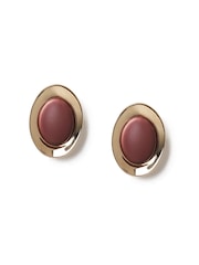 Aela Red Matte Stud Earrings - Image 2 of 3