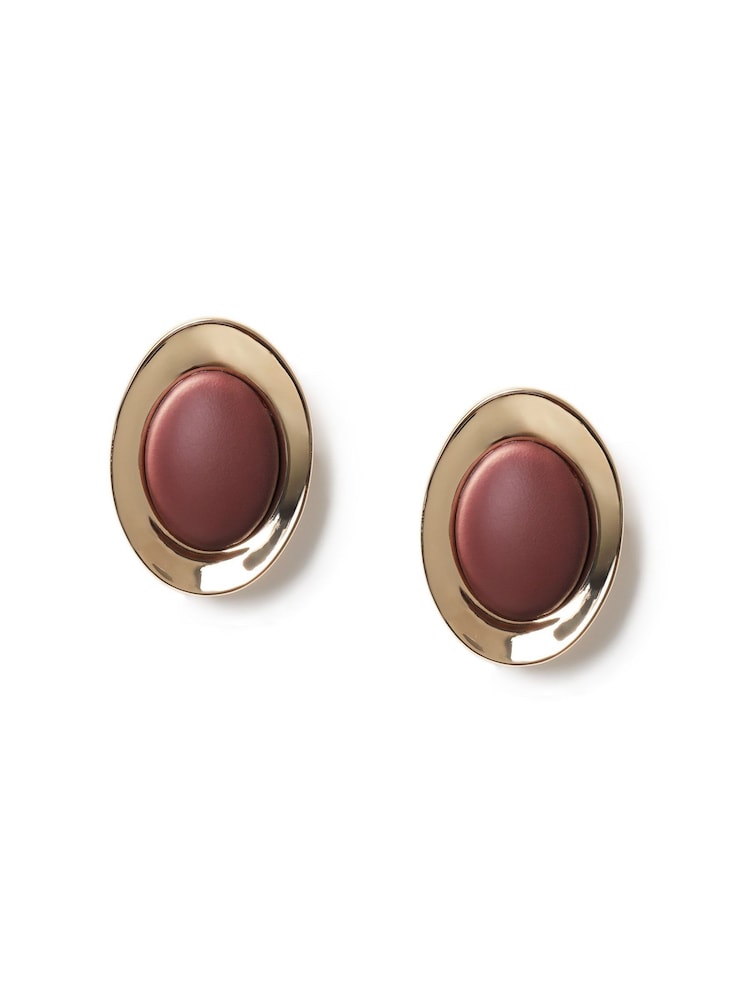 Aela Red Matte Stud Earrings - Image 2 of 3 Aela Red Matte Stud Earrings - Image 2 of 3