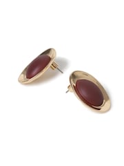 Aela Red Matte Stud Earrings - Image 3 of 3