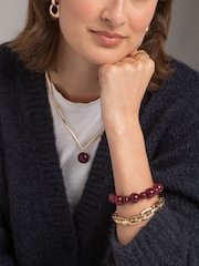 Aela Red Bead Stretch Bracelet - Image 1 of 3