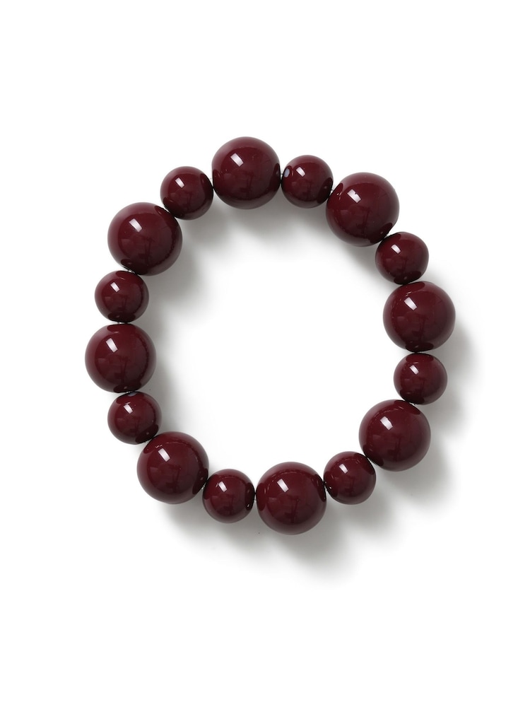 Aela Red Bead Stretch Bracelet - Image 2 of 3