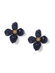Aela Blue Resin Flower Earrings - Image 1 of 2