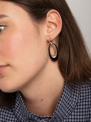 Aela Enamel Drop Black Earrings - Image 1 of 3