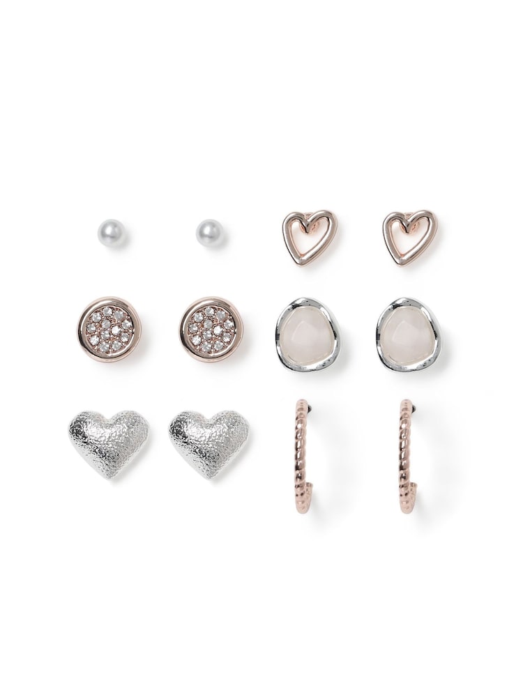 Mixed Metal Stud Earrings - Image 1 of 2 Mixed Metal Stud Earrings - Image 1 of 2