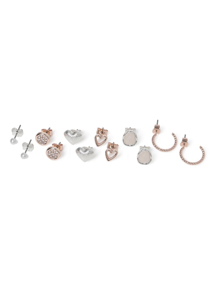 Mixed Metal Stud Earrings - Image 2 of 2 Mixed Metal Stud Earrings - Image 2 of 2