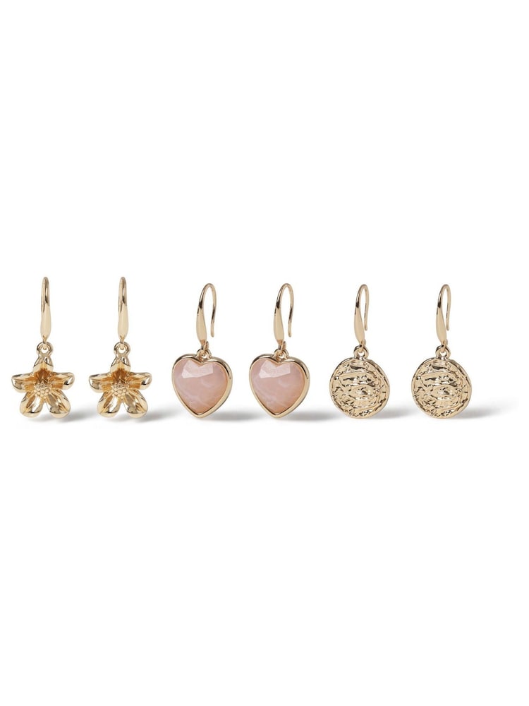 Aela Roze Srce Charm minđuše 3 Pack - Slika 1 od 2