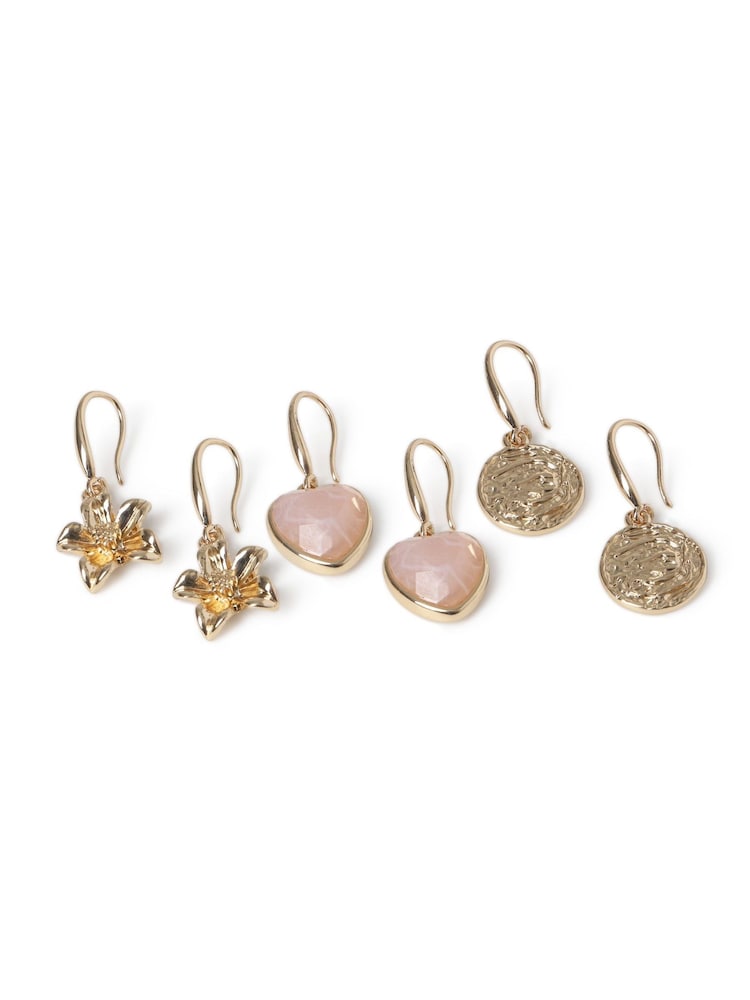 Aela Roze Srce Charm minđuše 3 Pack - Slika 2 od 2