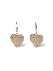 Pendientes largos con diseño de corazones en dorado de Aela - Imagen 2 de 3
