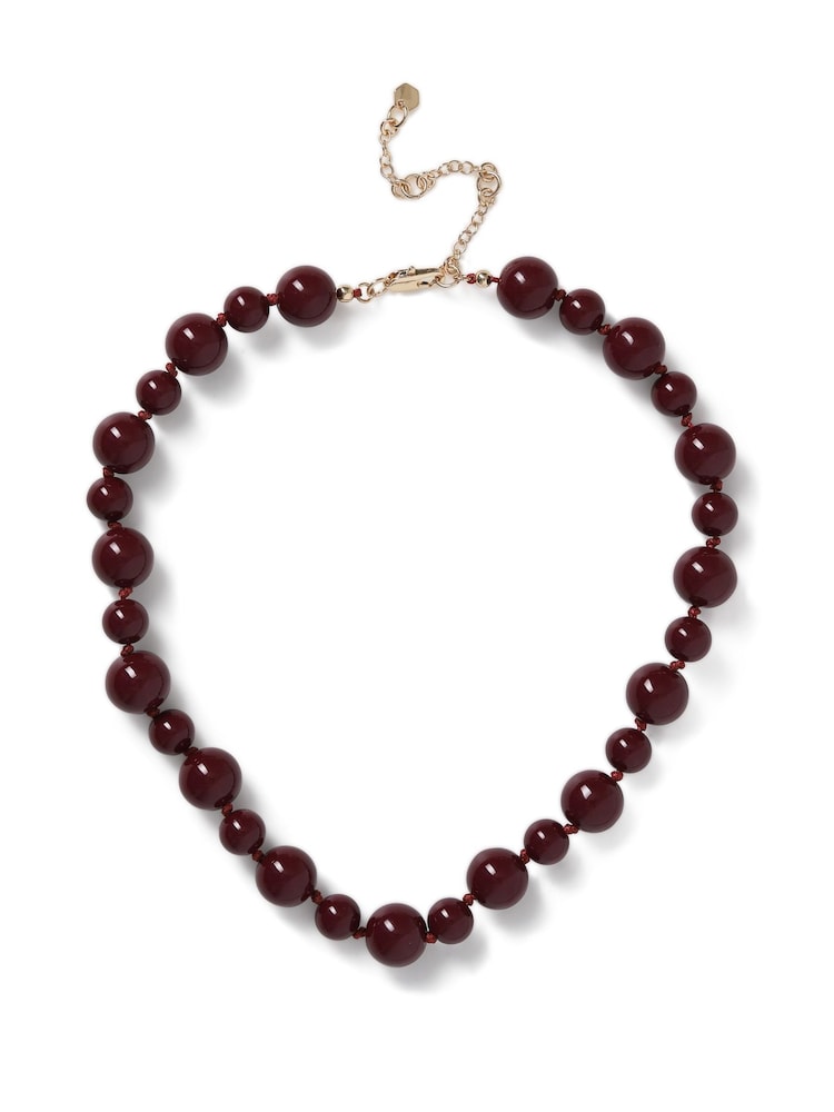 Aela Red Bead Short Rope Necklace - Bild 2 von 3 Aela Red Bead Short Rope Necklace - Bild 2 von 3
