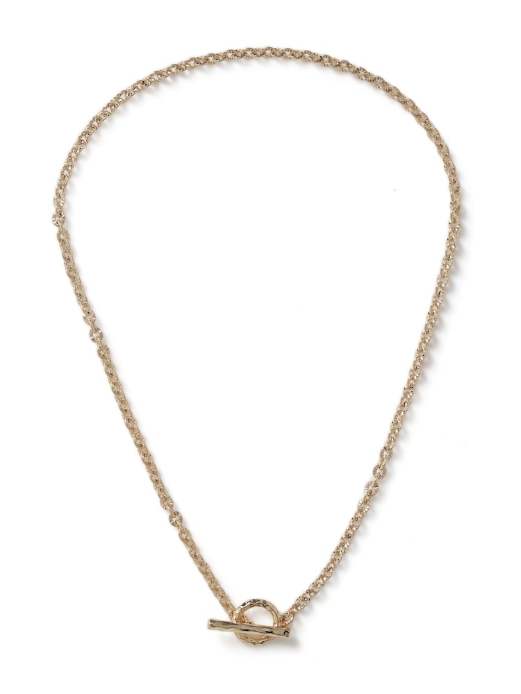 Heart T-bar Chain Necklace - Image 2 of 3 Heart T-bar Chain Necklace - Image 2 of 3