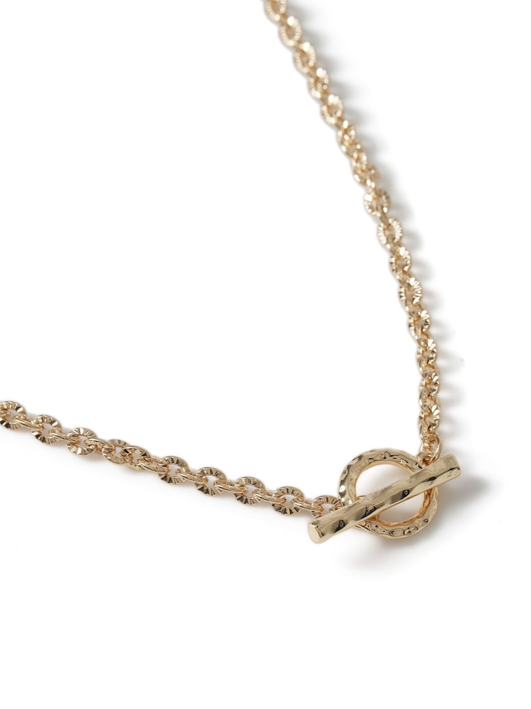 Heart T-bar Chain Necklace - Image 3 of 3 Heart T-bar Chain Necklace - Image 3 of 3