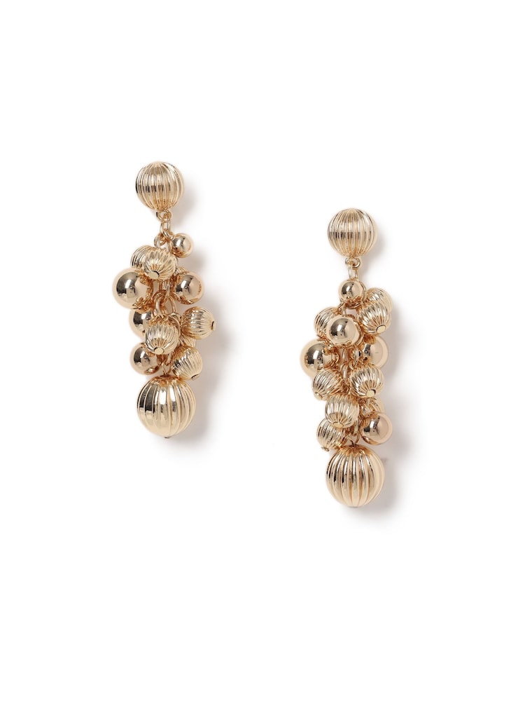 Etched Ball Cluster Drop Earrings - Image 1 of 2 Etched Ball Cluster Drop Earrings - Image 1 of 2