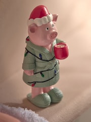 Red Christmas Pig Bathroom Ornament - Image 2 of 5