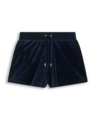 Juicy Couture Blue Classic Velour Shorts With Back Pocket - Image 3 of 4